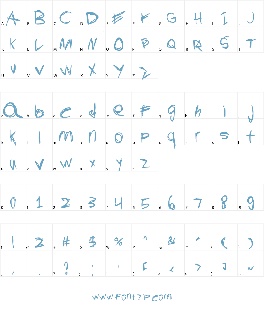 Sticks And Stones Font Character